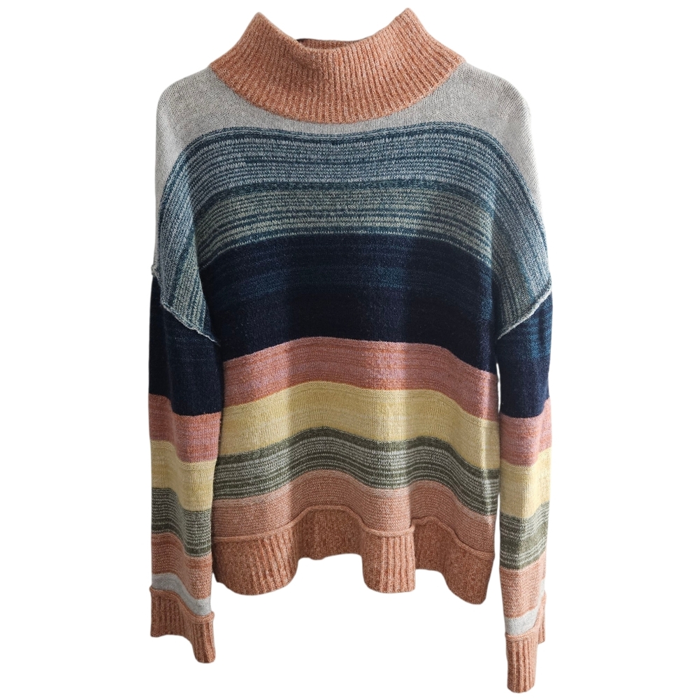 Caslon Women's Striped Multicolor Turtleneck Sweater
